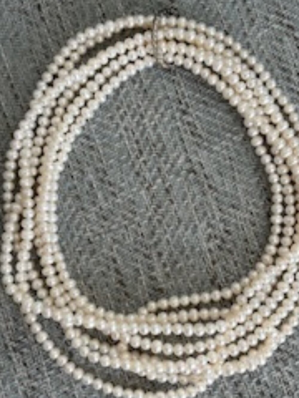 48" long stand of white fresh water pearls-Separate sterling silver clasp